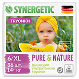 Подгузники-трусики детские "Pure&Nature", дышащие, размер 6/xl, 14+ кг Synergetic | интернет-магазин натуральных товаров 4fresh.ru - фото 1