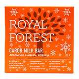 Шоколад из кэроба с апельсином, имбирем и корицей Carob milk bar Royal Forest | интернет-магазин натуральных товаров 4fresh.ru - фото 1